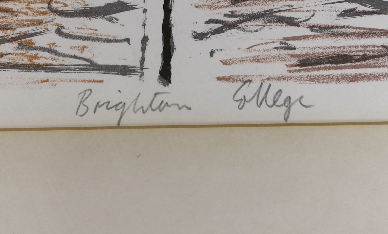 Edwin La Dell (1919-1970), limited edition print, Brighton College, signed in pencil and numbered 32, 38 x 62cm